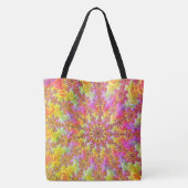 Trippy Groovy Funky Psychedelische Fractale Uitbar Tote Bag (Achterkant)