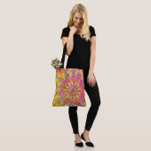 Trippy Groovy Funky Psychedelische Fractale Uitbar Tote Bag (Op model)