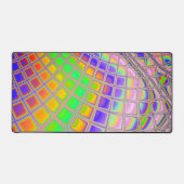Trippy Groovy Kleurrijke Abstracte Digitale Fracta Bureaumat (Voorkant)