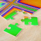 Trippy Groovy Kleurrijke Abstracte Digitale Fracta Legpuzzel (Zijkant)