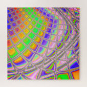 Trippy Groovy Kleurrijke Abstracte Digitale Fracta Legpuzzel (Horizontaal)