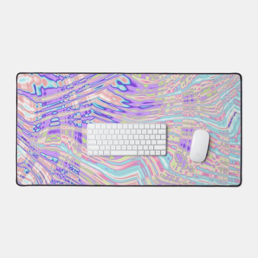 Trippy Groovy Kleurrijke Blobs Digitale Abstracte  Bureaumat (Keyboard & Muis)