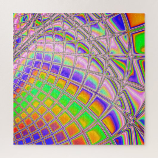 Trippy Groovy Levendige Abstracte Digitale Fractal Legpuzzel (Verticaal)
