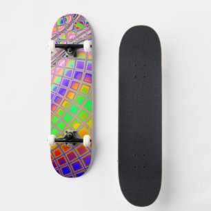 Trippy Groovy Levendige Abstracte Digitale Fractal Persoonlijk Skateboard