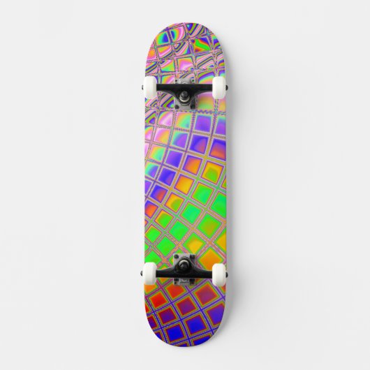 Trippy Groovy Levendige Abstracte Digitale Fractal Persoonlijk Skateboard (Voorkant)