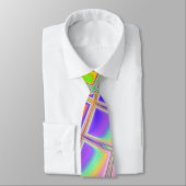 Trippy Groovy Levendige Abstracte Digitale Fractal Stropdas (Gebonden)