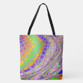 Trippy Groovy Levendige Abstracte Digitale Fractal Tote Bag (Voorkant)
