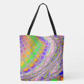 Trippy Groovy Levendige Abstracte Digitale Fractal Tote Bag (Achterkant)