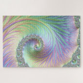 Trippy Groovy Pastel Rainbow Spiral Fractal Art Legpuzzel (Horizontaal)