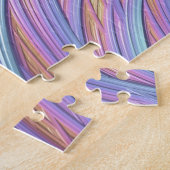 Trippy Groovy Pastel Rainbow Spiral Fractal Art Legpuzzel (Zijkant)