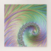 Trippy Groovy Pastel Rainbow Spiral Fractal Art Legpuzzel (Horizontaal)