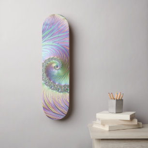 Trippy Groovy Pastel Rainbow Spiral Fractal Art Persoonlijk Skateboard