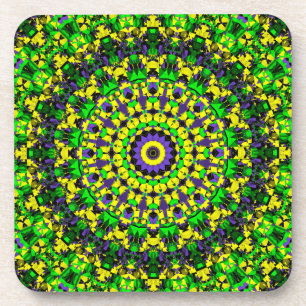 Trippy Groovy Retro Hippie Kleurrijke Mandala Art Bier Onderzetter