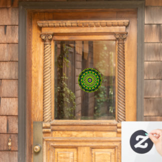 Trippy Groovy Retro Hippie Kleurrijke Mandala Art Raamsticker