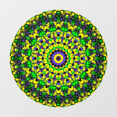 Trippy Groovy Retro Hippie Kleurrijke Mandala Art Raamsticker (Vel)