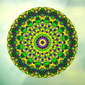Trippy Groovy Retro Hippie Kleurrijke Mandala Art Raamsticker (Vel 3)