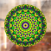 Trippy Groovy Retro Hippie Kleurrijke Mandala Art Raamsticker (Vel 2)