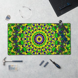 Trippy Groovy Retro Hippie Kleurrijke Mandala Kuns Bureaumat