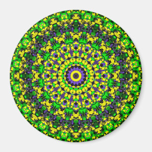 Trippy Groovy Retro Hippie Kleurrijke Mandala Kuns Magneet
