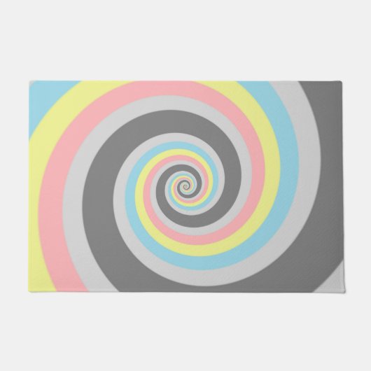Trippy Groovy Spiraal Abstract Demiflux Pride Vlag Deurmat (Voorkant)