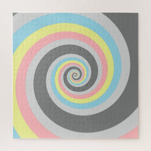 Trippy Groovy Spiraal Abstract Demiflux Pride Vlag Legpuzzel (Verticaal)
