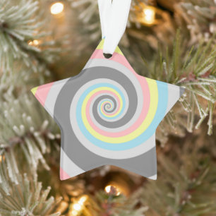 Trippy Groovy Spiraal Abstract Demiflux Pride Vlag Ornament