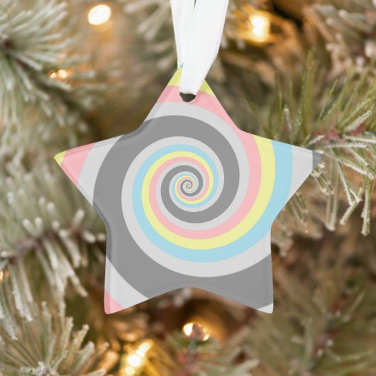 Trippy Groovy Spiraal Abstract Demiflux Pride Vlag Ornament (Boom)