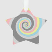 Trippy Groovy Spiraal Abstract Demiflux Pride Vlag Ornament (voorkant)