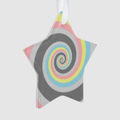 Trippy Groovy Spiraal Abstract Demiflux Pride Vlag Ornament (voorkant)
