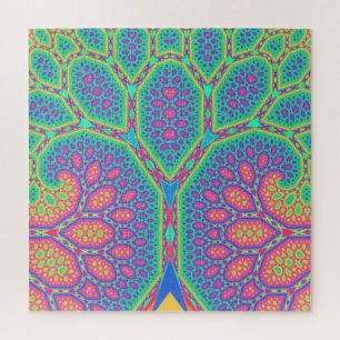 Trippy Groovy Wiskundige Geometrische Fractal Tree Legpuzzel