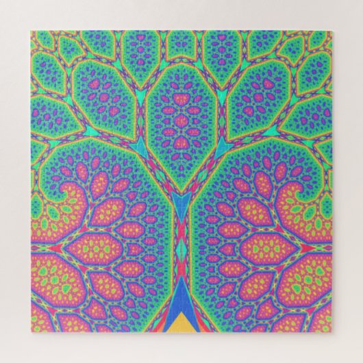 Trippy Groovy Wiskundige Geometrische Fractal Tree Legpuzzel (Verticaal)