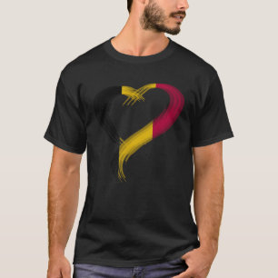 Trippy hart Ik hou van België vlag Edm raves techo T-shirt