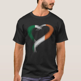 Trippy hart Ik hou van Ierland vlag Edm raves tech T-shirt
