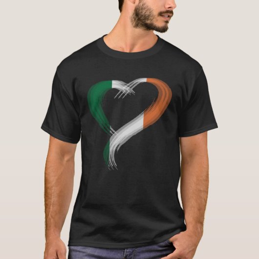 Trippy hart Ik hou van Ierland vlag Edm raves tech T-shirt (Voorkant)