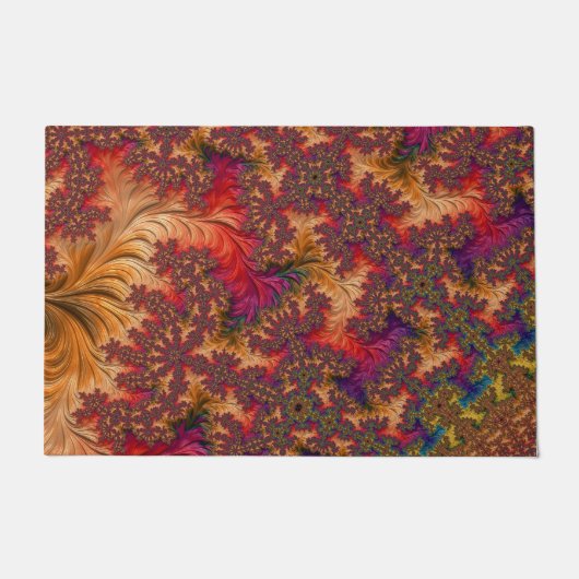 Trippy Heldere Schitterende Vertakkende Abstracte Deurmat (Voorkant)