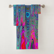 Trippy Hemelblauw Abstract Retro Atoomgolven