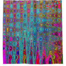 Trippy Hemelblauw Abstract Retro Atoomgolven