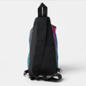 Trippy Hemelblauw Abstract Retro Atoomgolven Sling Bag (Achterkant)