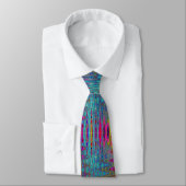 Trippy Hemelblauw Abstract Retro Atoomgolven Stropdas (Gebonden)