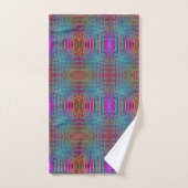 Trippy Hemelblauwe Abstracte Retro Atoomgolven Bad Handdoek (Handdoek)