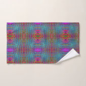 Trippy Hemelblauwe Abstracte Retro Atoomgolven Bad Handdoek (Handdoek)