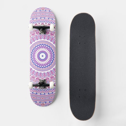 Trippy Hippie Boho Groovy Bohemian Kaleidoscoop Persoonlijk Skateboard (Voorkant)