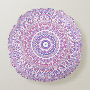 Trippy Hippie Boho Groovy Bohemian Kaleidoscoop Rond Kussen