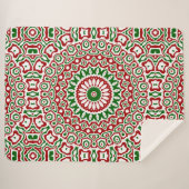 Trippy Hippie Groovy Boho Funky Christmas Mandala Sherpa Deken (Voorkant (horizontaal))