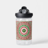 Trippy Hippie Groovy Boho Funky Christmas Mandala Waterfles (Voorkant)