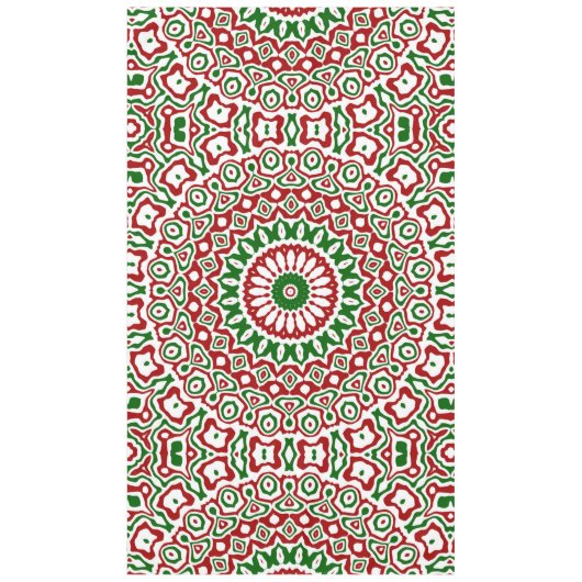 Trippy Hippie Groovy Boho Funky Kerst Mandala Tafelkleed (Voorkant)