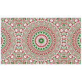 Trippy Hippie Groovy Boho Funky Kerst Mandala Tafelkleed (Voorkant (Horizontaal))