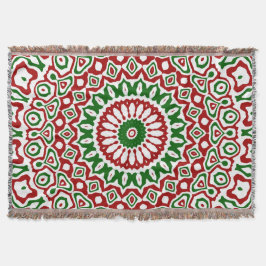 Trippy Hippie Groovy Boho Funky Kerstmis Mandala Deken