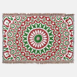 Trippy Hippie Groovy Boho Funky Kerstmis Mandala Deken
