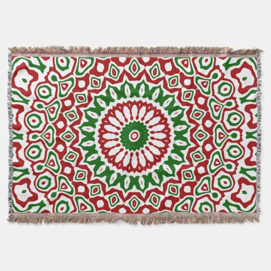 Trippy Hippie Groovy Boho Funky Kerstmis Mandala Deken (Voorkant)